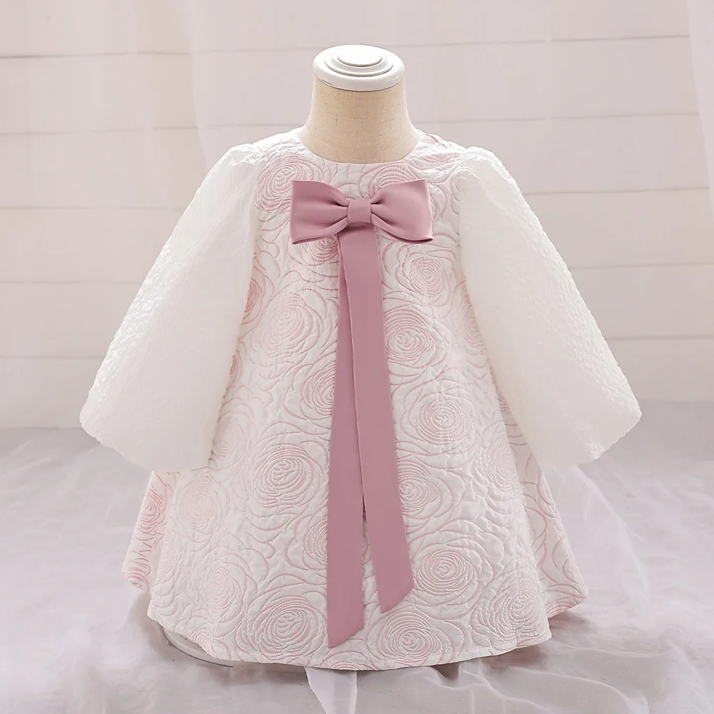 

Baby Girl 1 Year Birthday Dress Newborn Infant Long Sleeves Christening Gown Toddler Dresses Little Baby Vestidos