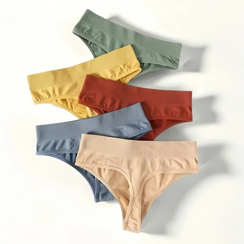 1Pc/2Pcs Seamless Thongs Women G-String High Rise Panties Sexy Lingerie  Female Underpants High Leg Shapewear Underwear M-XL 1