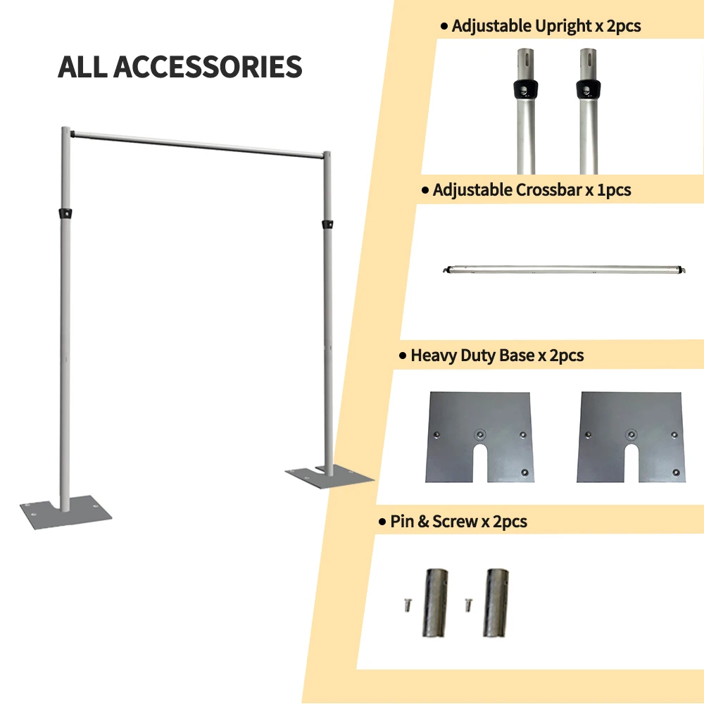  10ft x 10ft Heavy Duty Backdrop Stand with Steel Base, Photo  Booth Stand, Backdrop Frame, Wedding Backdrop, Ceremony Backdrop :  Electronics