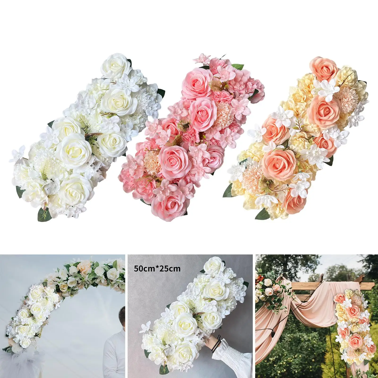 Realistic Flower Wall Panels DIY Arch Flower Row Floral Backdrop Artificial