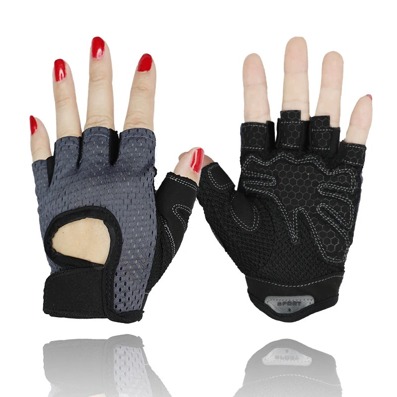 Half-Finger Gloves Mesh Breathable Fitness Spring Summer Women Sun Protection Wearproof Cycling Men Thin Outdoor Sports Gloves 3