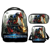 T-Transformers Popular Movies Child School Backpack Shoulder Bags Pencil Case Book Bags for Boys Girls Best Gift