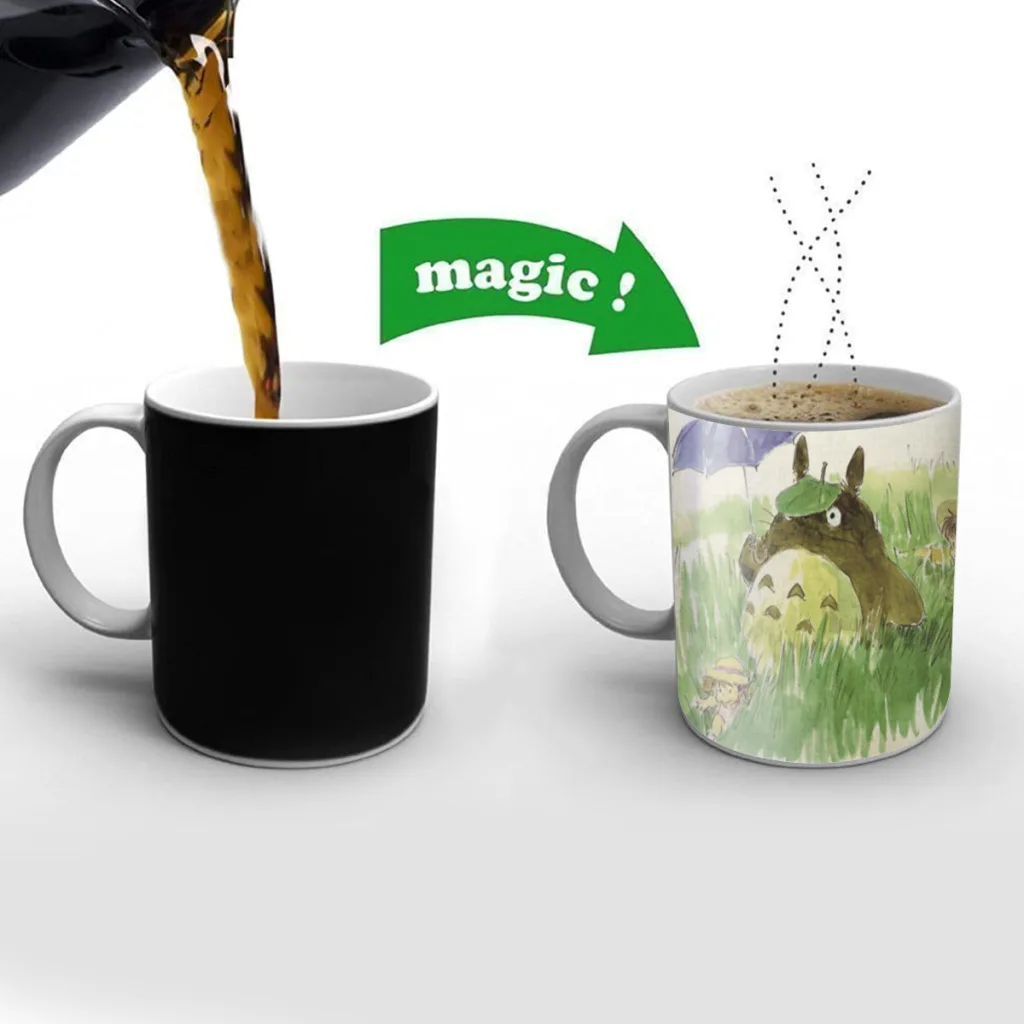 

Totoro-Miyazaki-Umbrella-Free shipping Mug Changing Color Ceramic Coffee Mugs Magic Tea Cup Best Gift