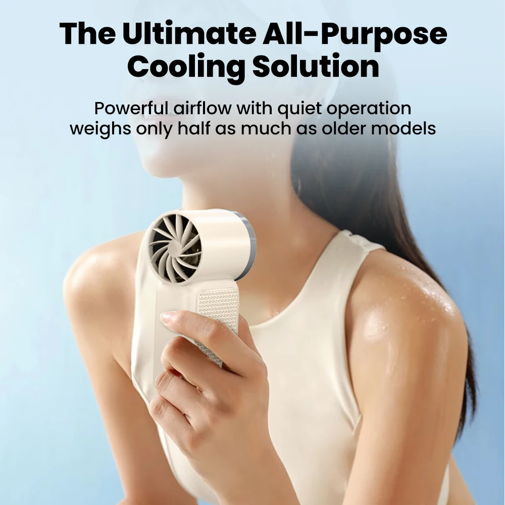 Ultra-Compact Portable Handheld Fan - 5-Speed Adjustable, Type-C Rechargeable for Home & Office Cooling
