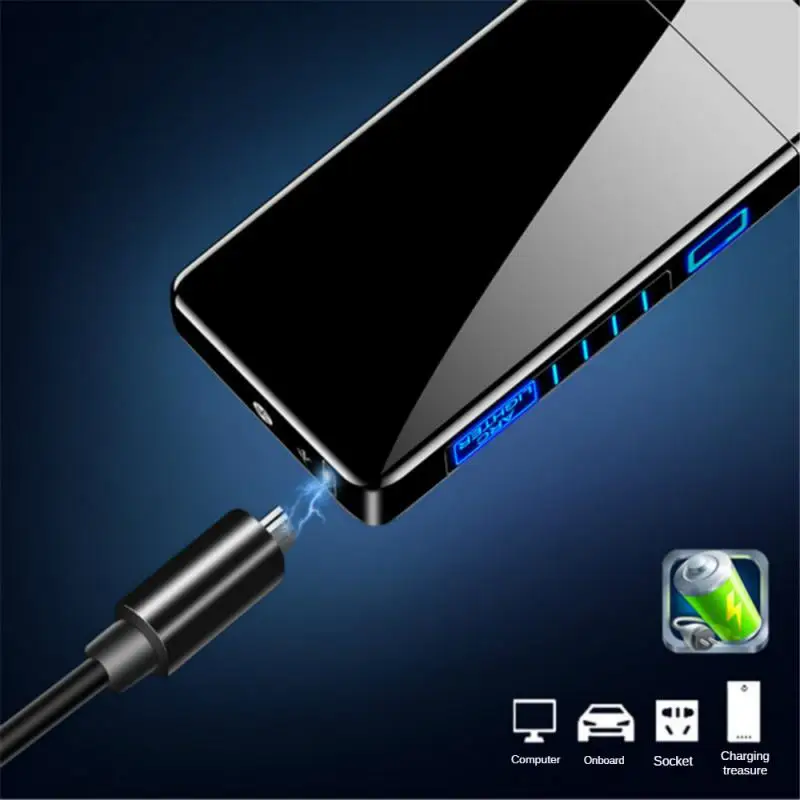 Dual Arc Plasma Lighter Stylish Windproof Lighter USB Rechargeable Electric Cigarette Smoking No Gas