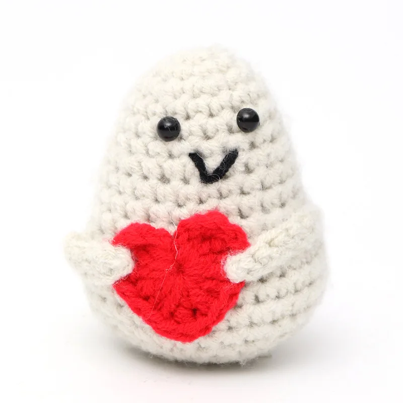 Plush Toy New Positive Energy Potato Hug Pocket Mini Handmade Plush Wool Knitting Doll with Card Funny Christams Gift Home Room Decoration