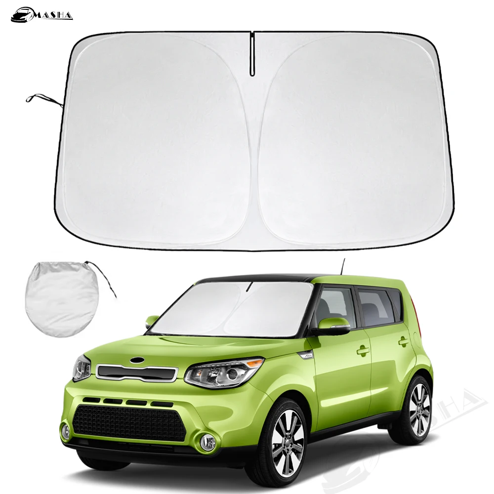 Car Windshield Sun Shade for KIA Soul 2014- Reflector Sunshade Offers Protection for Car Accessories