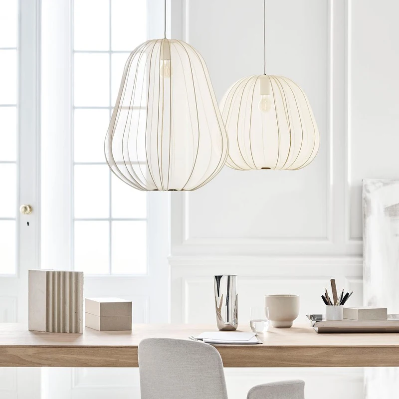Italian Designer LED Art Chandeliers Home Indoor Living Room Dining Room  Restaurant Decor Hanging Pendant Lighting Fabric Lamp