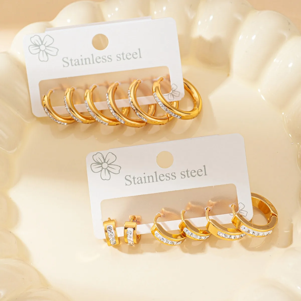Luxury 316L Stainless Steel Golden Circle Earring for Women Simple Temperament Jewelry Gifts Wholesale 1