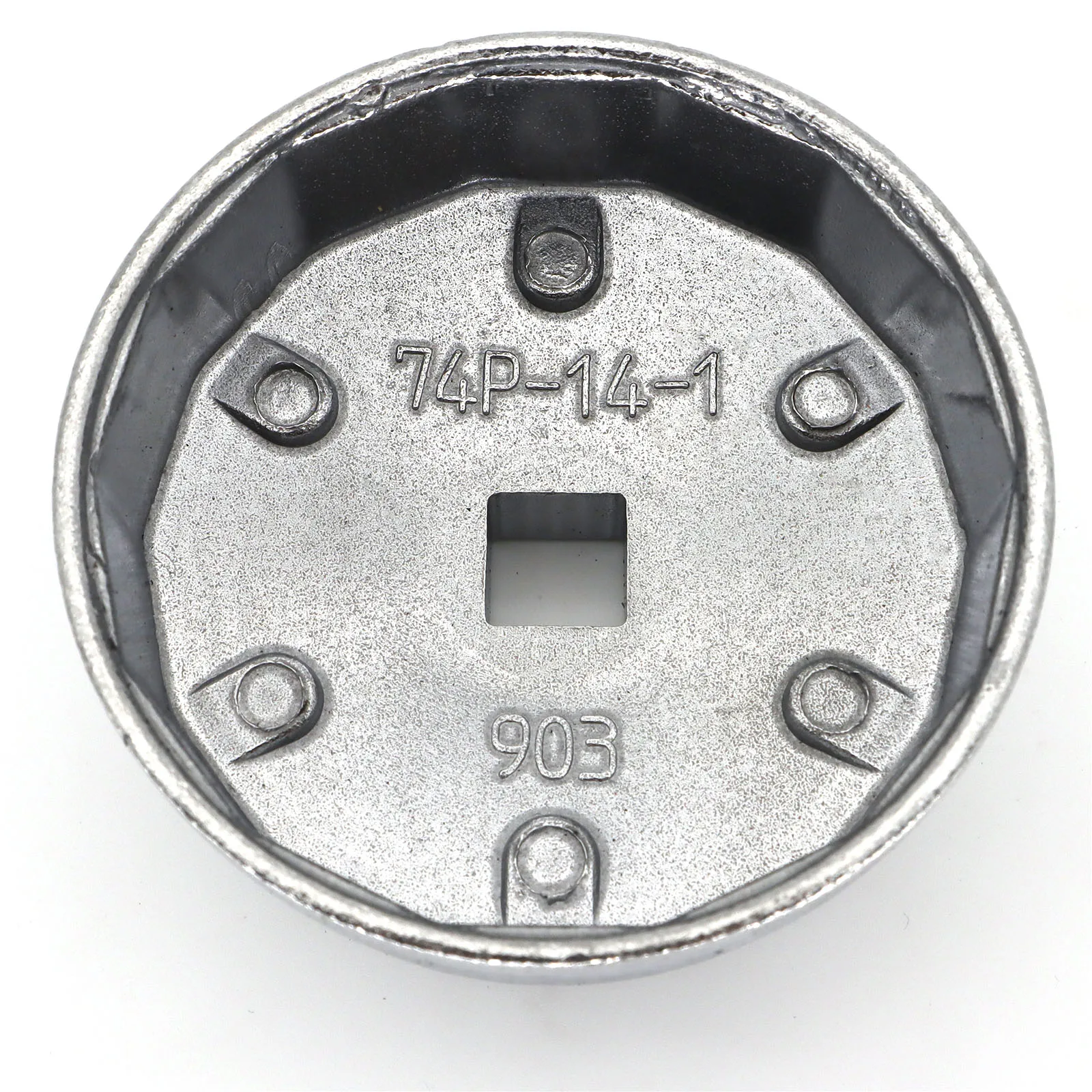 Chiave Estrattore Filtro Olio Auto, 74 Mm Diametro Interno, 8 Scanalature, Con Attacco Quadrato 13 Mm