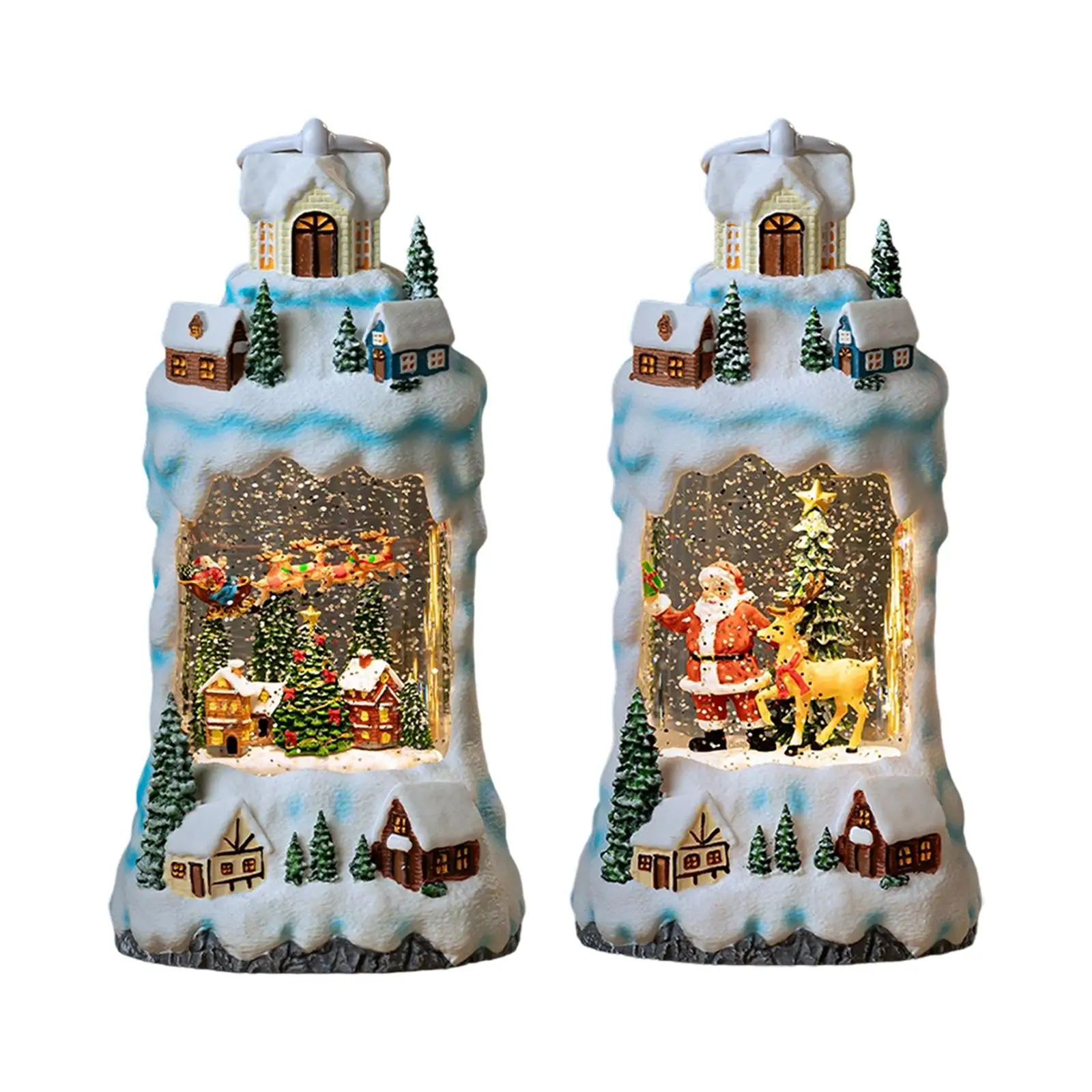 Christmas Village Snow Globe Resin Image Xmas Decor for Office Home Bedroom Christmas Village Snow Globe Resin Image Xmas Decor for Office Home Bedroom