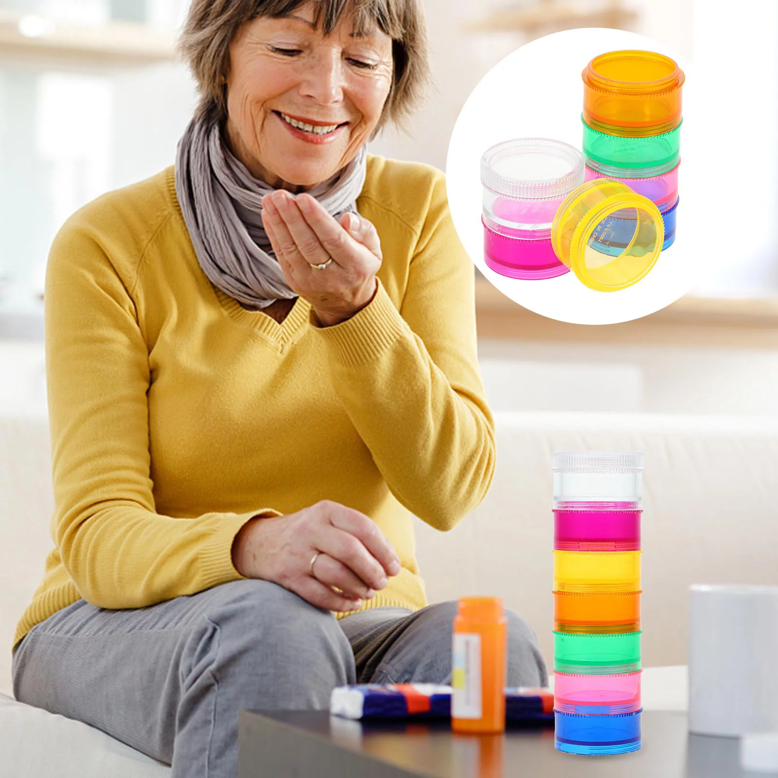 

Rotating Color Pill Box Pills Organizer Weekly Small Cases Organizers Day Boxes Compartment Container Plastic Travel