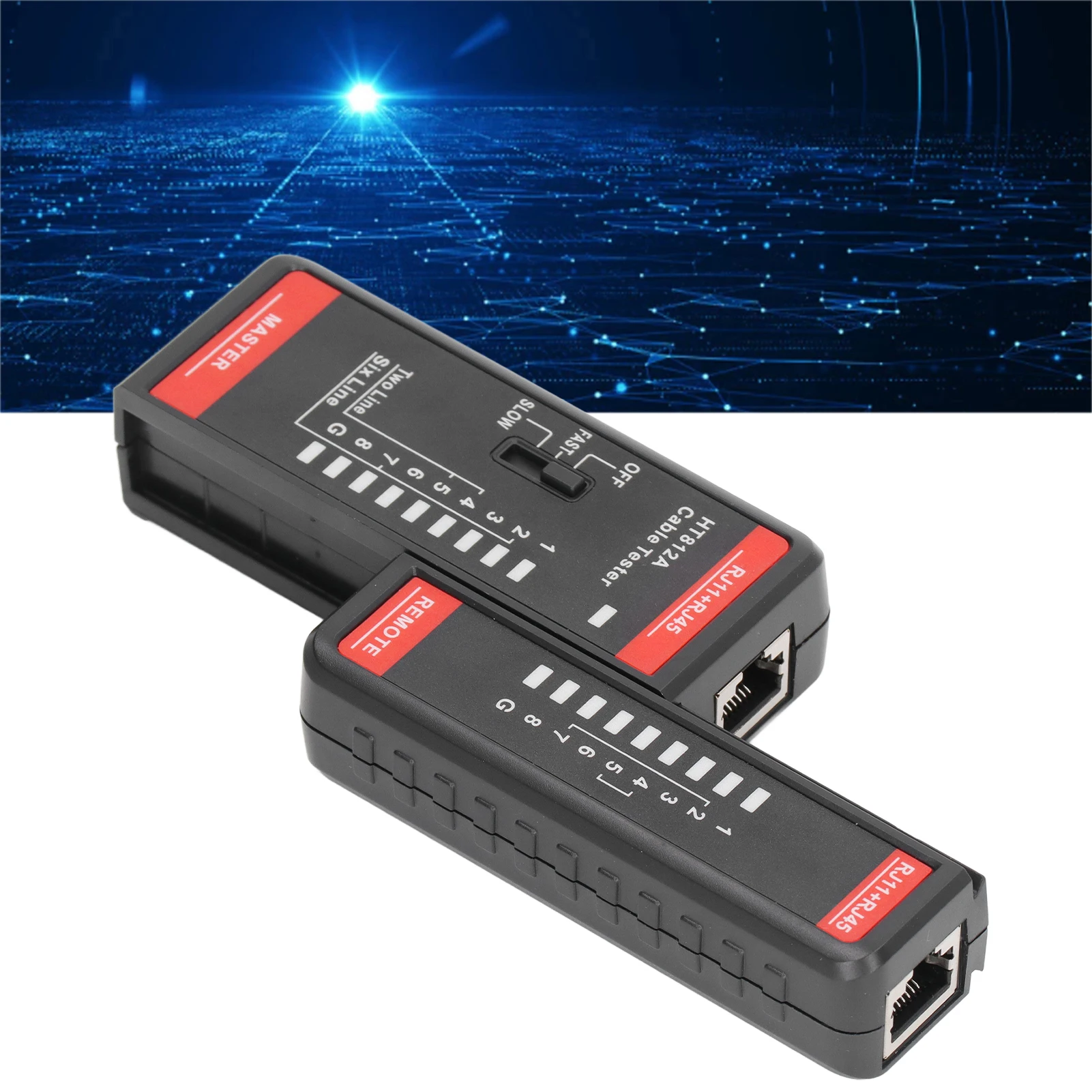 네트워크 케이블 테스터 네트워크 케이블 테스터 RJ11 RJ45 전화선 와이어 테스트 도구 측정용 액세서리 HT812A