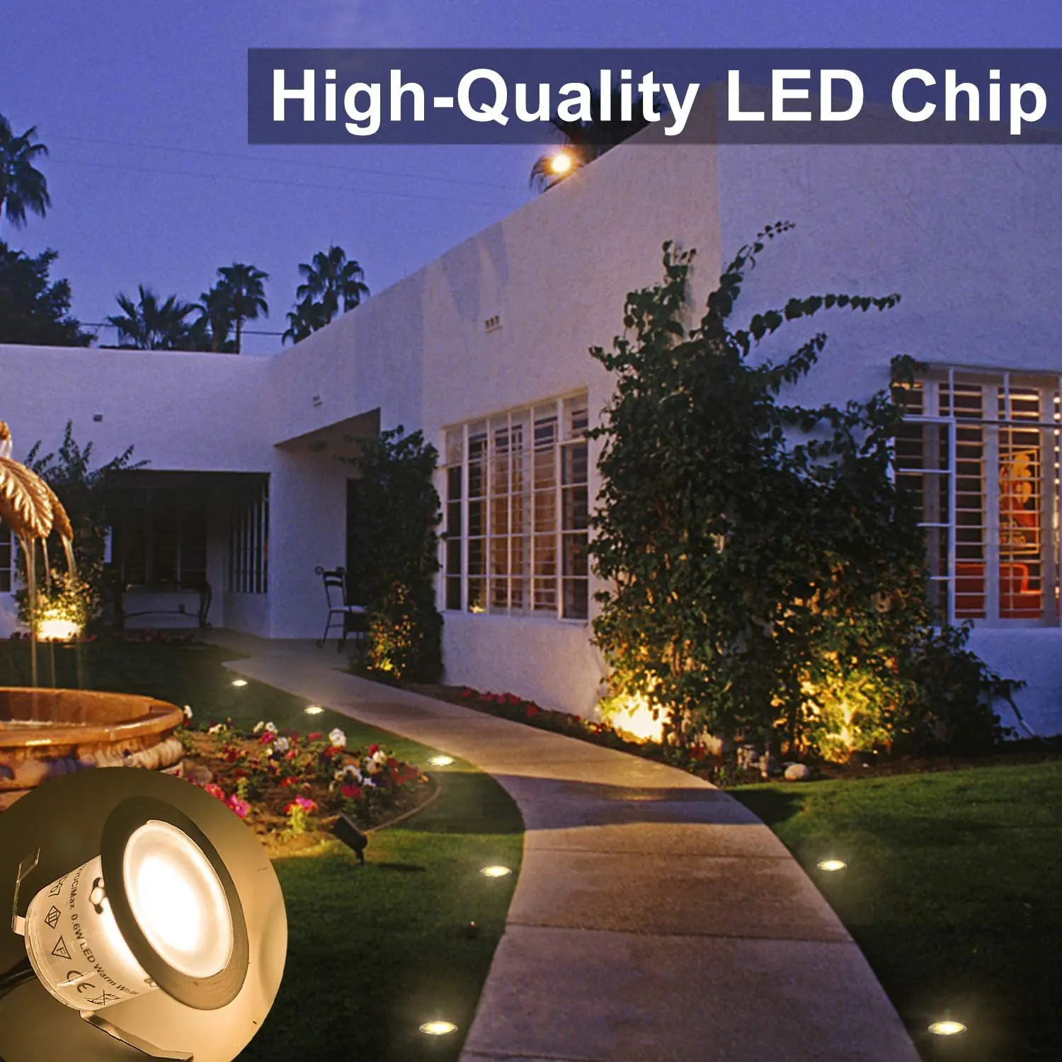 Description Picture 2 of item1/16PCS LED Deck Light Outdoor Waterproof DC12V Stainless Steel Recessed Garden Underground Lamp Spotlight for Stairs Lighting