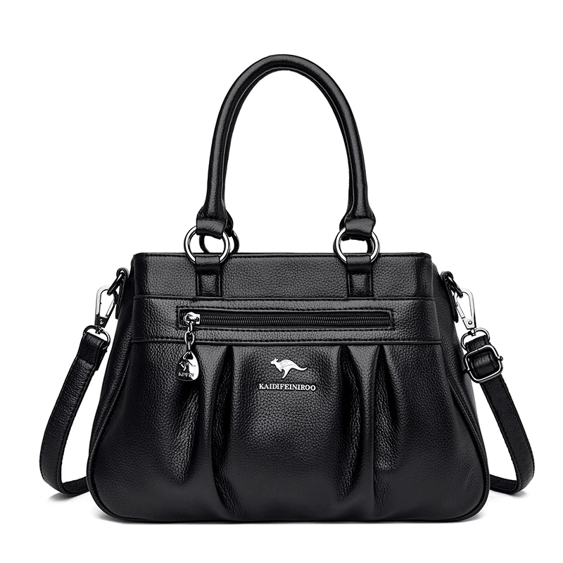 thumbnail image 1 of Bolsos de lujo para mujer, bolsos de diseñador de 3 capas de cuero, bolsos de mano de gran capacidad, bolsos de mano para mujer, bolsos de hombro con asa superior vintage, 1 of 5
