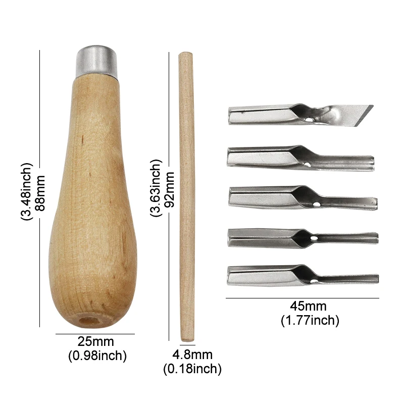 Cutting knife wood carving knives wood carving blades carving tool printmaking carving tools set with 5 blade DIY lino block cutting stamp carving tool accessories art sculpture supplies