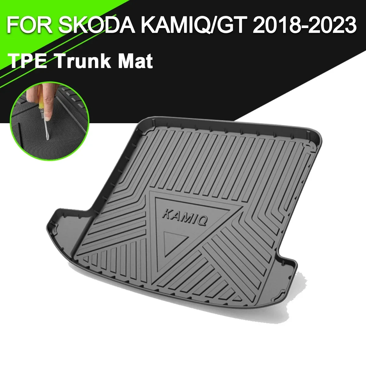 

Car Rear Trunk Cover Mat TPE Waterproof Non-Slip Rubber Cargo Liner Accessories For Skoda KAMIQ/KAMIQ GT 2018-2023