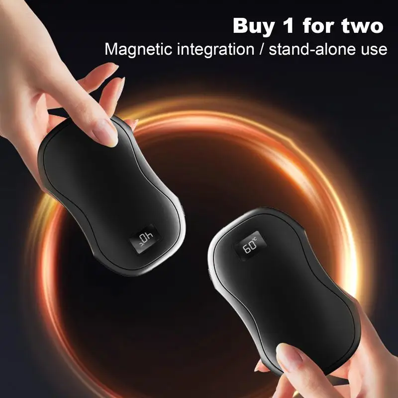 Magnetic Hand Warmers 2 in 1 Pocket Heater with Digital Display 3 Heat Settings Double-Sided Heating Magnetic Split Hand Warmer portable hand warmer