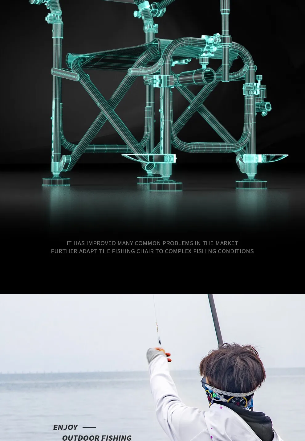 Description Picture 2 of itemFishing chair All-terrain multi-functional fishing chair Aluminum alloy double tension fishing chair