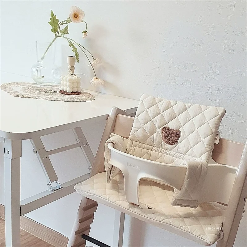 1PCS Cute Baby High Chair Cushion Bunny Bear Soft Back Support Seat Pad for Toddler Dining Comfortable Eating Accessory