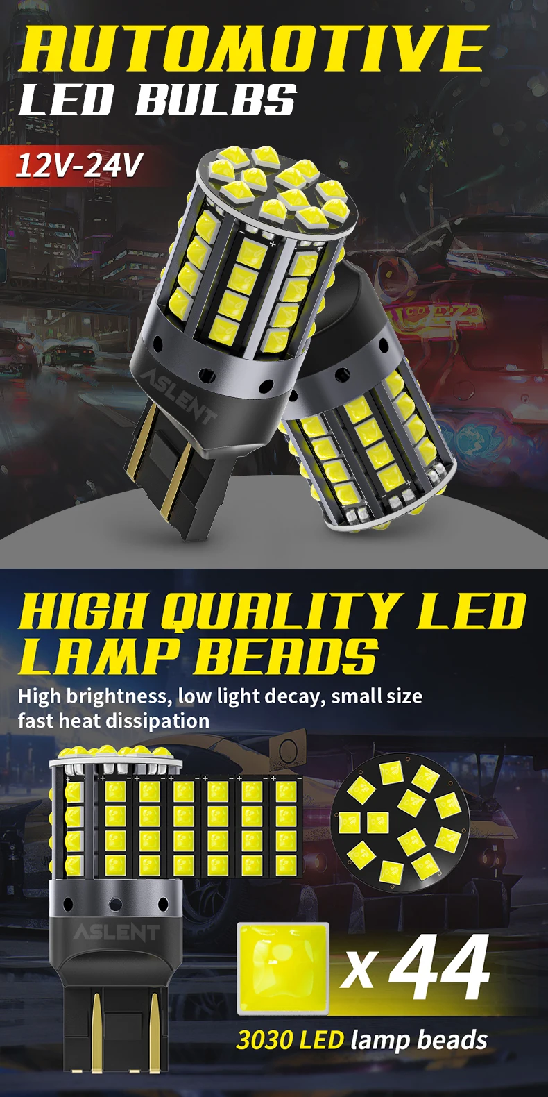 2827 Bulb Vs 194|universal Led Canbus 3030 44smd 1157 1156 Turn Signal  Brake Light Bulbs