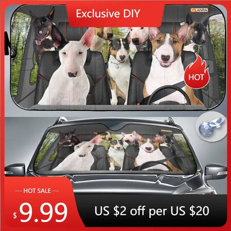 

Bull Terrier Car Sunshade, Bull Terrier Lover, Terrier Car Decor, Gift For Dad, Auto Sunshade, Windshield Sunshade PHT072205G05