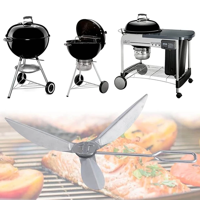 Grills Egygombos Tisztító Rendszer Készlet Ezüst Fém A Weber 7443 90719 Faszén Grill/Vízforraló Grillekhez - Image 4
