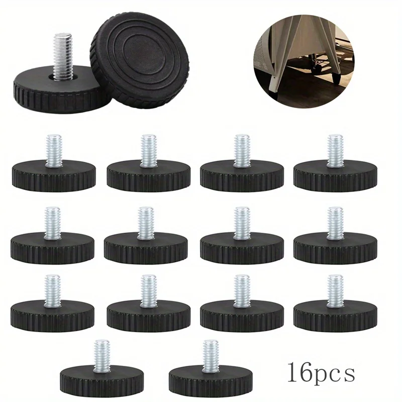 16pcs Adjustable Furniture Leveling Feet with Anti-Slip Pads