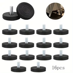 16pcs Adjustable Furniture Leveling Feet with Anti - Slip Pads (Black)