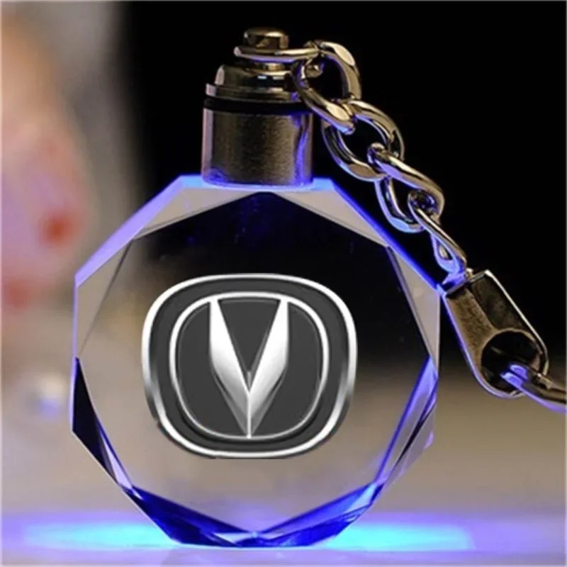 

Car Crystal LED Keyring Octagon Pendant for Changan CS75 CS85 CS35 Alsvin Eado CS15 CS70 CS55 CS1 CX70 CX20 Keychian Accessories