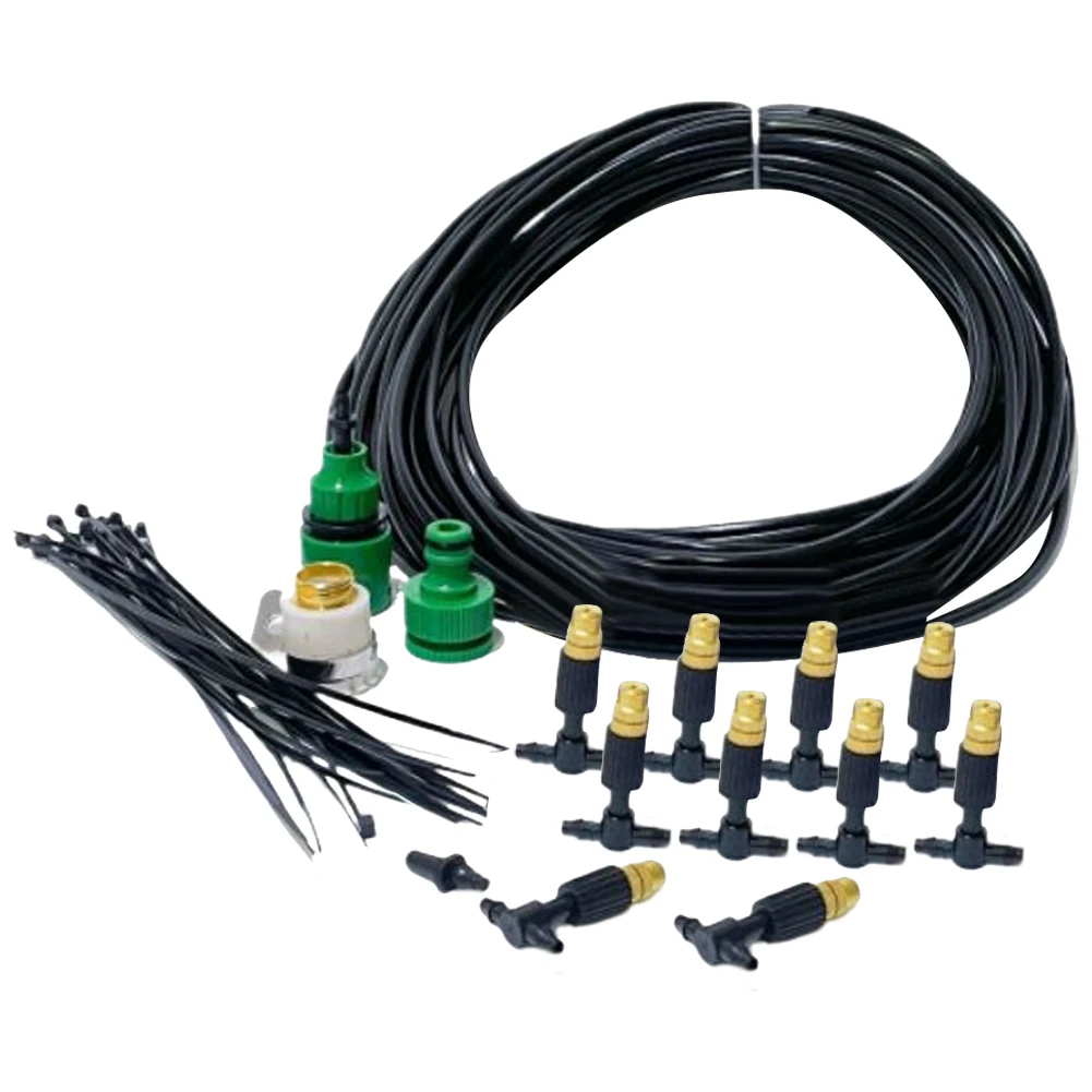 15M Misting Cooling Nozzle System Brass Atomizer Nozzles Greenhouse Micro Sprinklers Garden Sprayer Drip Irrigation