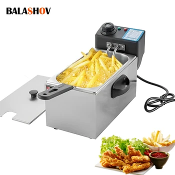 4L Electric Deep Fryers Oil Oven Adjustable Thermostat Fried Chicken Grill French Fries Frying Machine Heating Cooker 2000W 1