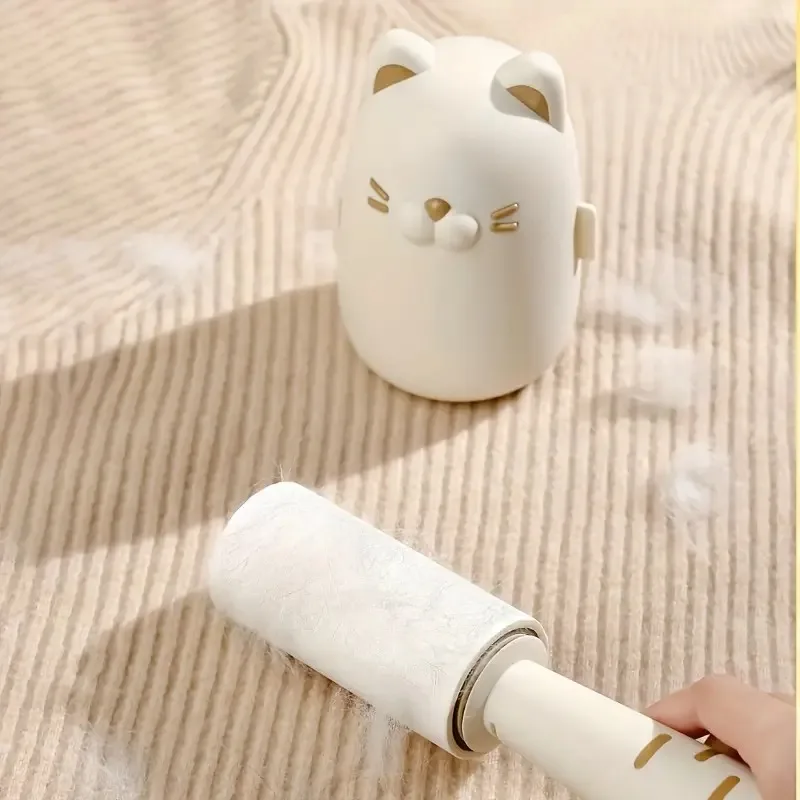 Washable Mini Lint Roller For Clothes & Furniture - Reusable Pet Hair Remover, Portable Sticky Roller (Beige) - View #6