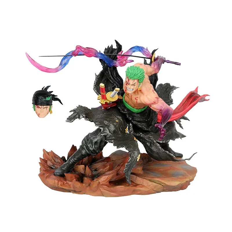 

Anime One Piece Bloody Zoro Double-Headed One Sword Style Figures Model Ornaments Collectible Toys Christmas Gift