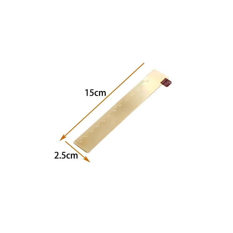 Fromthenon Vintage Art Travel Notebook Brass Bookmark Ruler Copper Number Letter Ruler DIY Accessories ruler set drawing ruler paper bookmark