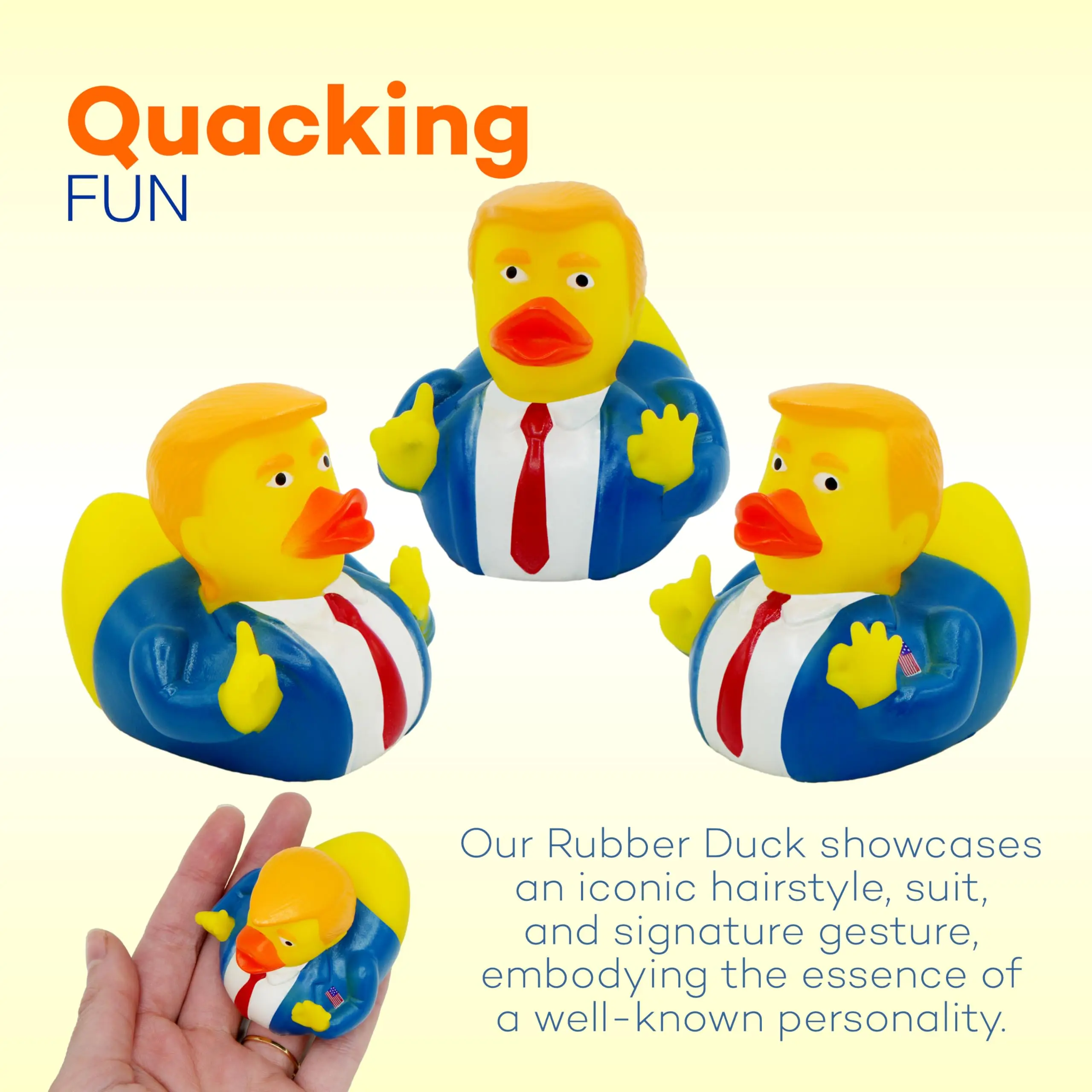 Donald Trump Rubber Ducks Bulk - 6 Pack Small 2.3 Inch,Trump Rubber Duckies Great for Jeep Ducking,Trump 2024 Gift,Bath Tub Toys 6