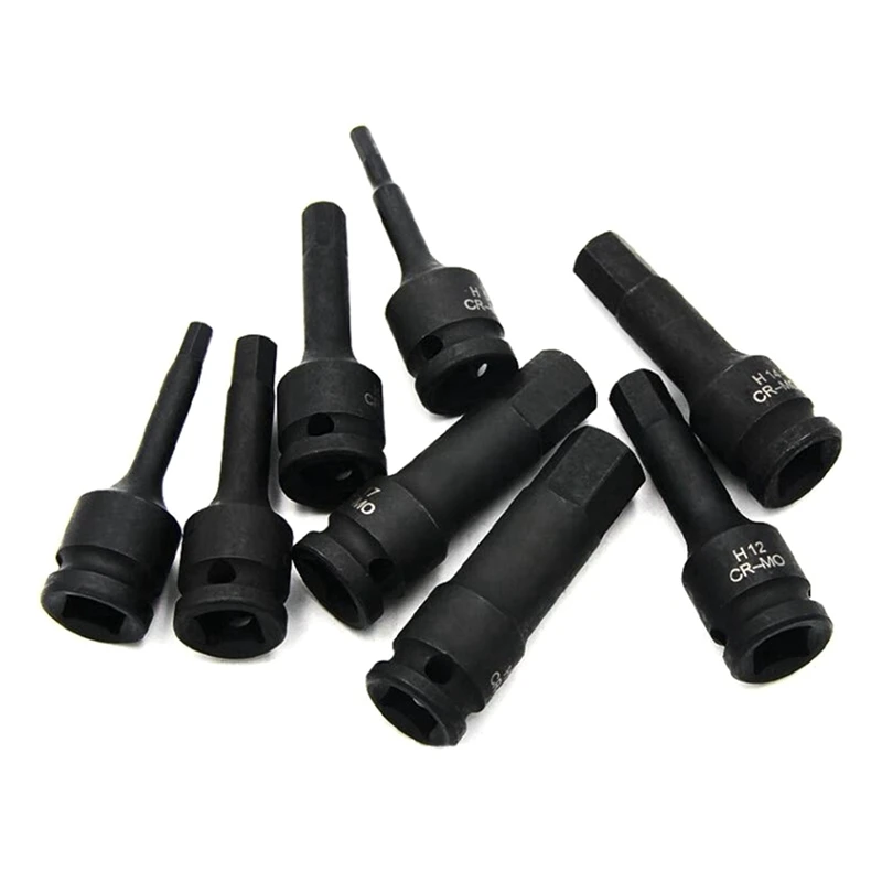 1/2Inch Impact Hex Socket Drill Bit 12.5Mm H5-H19 Hex Key Wrench Socket Bit Impact Wrench Adapter