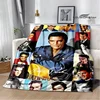 E-Elvis Presley Retro print blanket blankets for beds Picnic blankets Flange blanket Soft and comfortable blanket birthday gift 2
