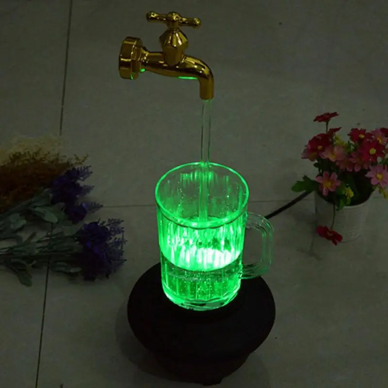

Color Change Faucet Invisible Flowing Spout Watering Fountain Home Office Floating Tap Fountain Yard Art Decoration