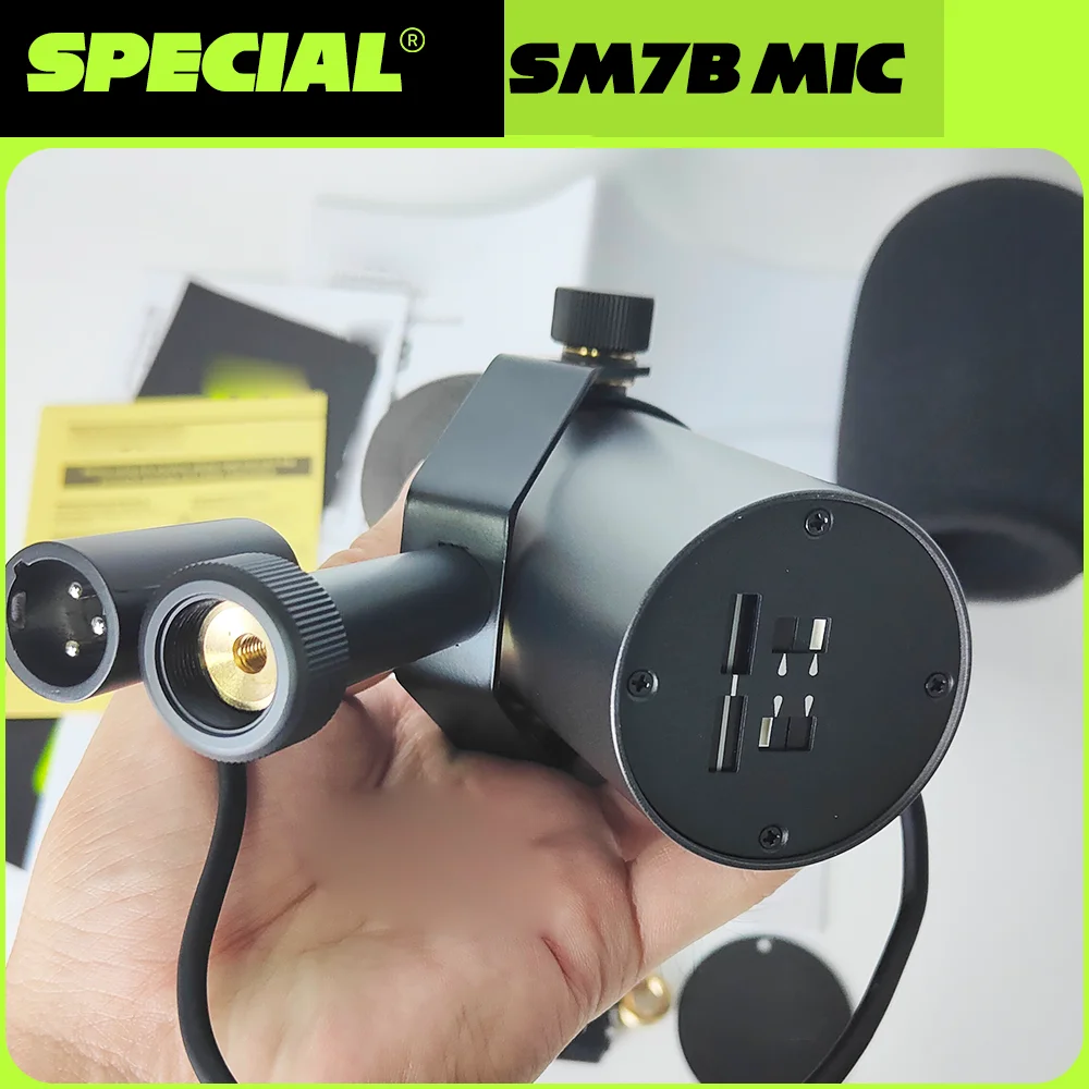 전문가용 SM7B 다이나믹 팟캐스팅 마이크 스튜디오 방송급 카디오이드 콘덴서 마이크 (쇼크 마운트 포함) SM7B