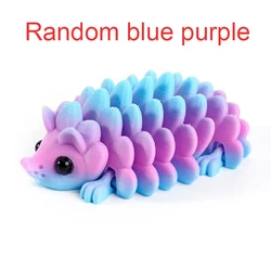 Versatile 3D Printed Hedgehog Figurine - Indoor & Outdoor Decorative Collectible Toy - 7.5CM (Blue Purple Random)