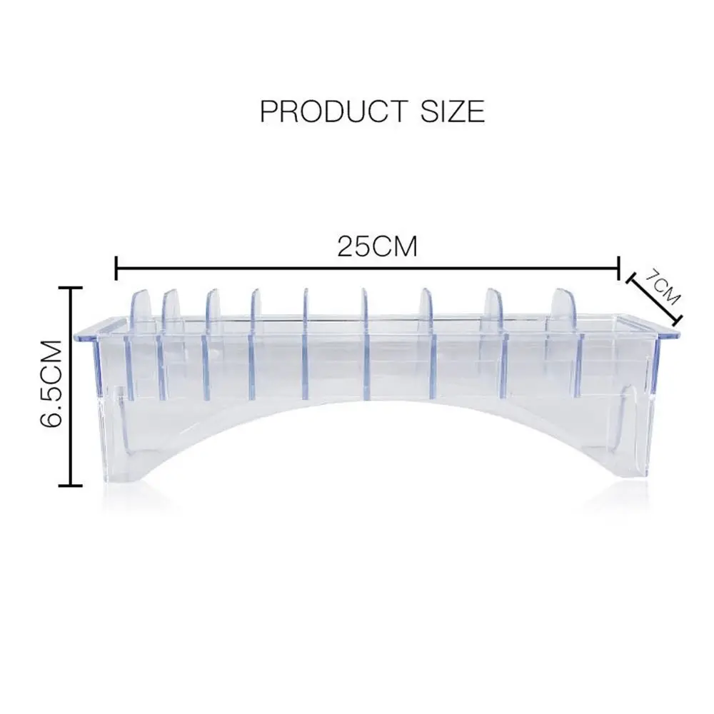 Transparent Clipper Guard Holder Durable Rectangular Barber Shop Hair Clipper Storage Box Universal Clipper Comb Case 6