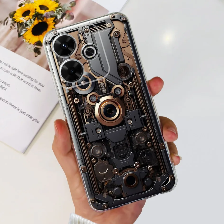 2024 Fashion Tulip Flower & Butterfly Soft Silicone Clear Phone Case
