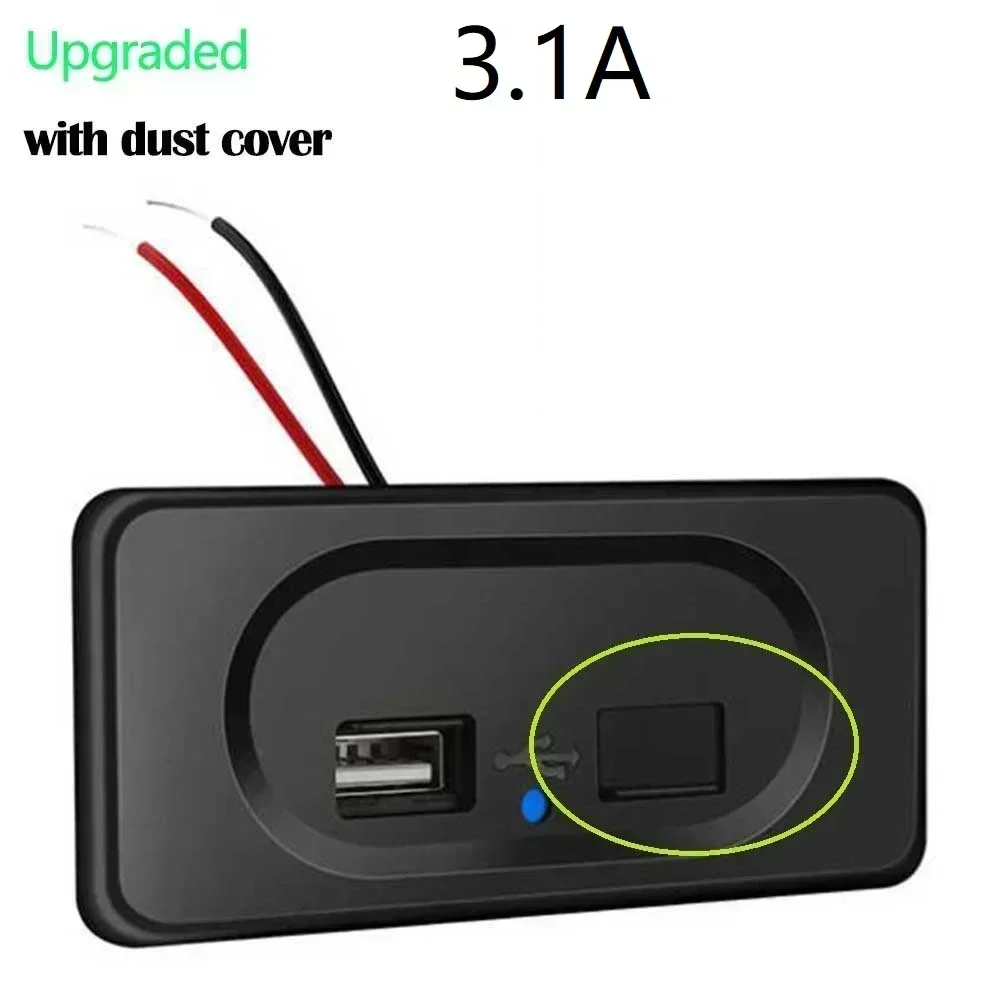 Camper Charging Socket For RV Bus Motorhome 12/24V PD+QC3.0 Dual Ports Fast Charger Plug Dustproof Power Outlet Accessories