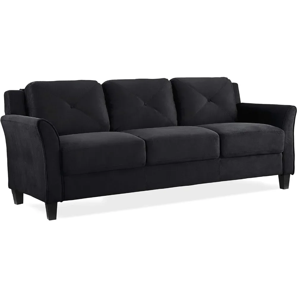 

Harrington Sofa, Black,31.5"D x 78.7"W x 32.7"H,Soft, comfortable, and atmospheric，Suitable for living room, bedroom, office