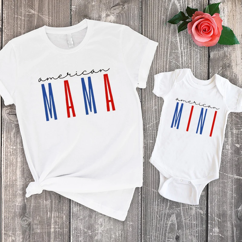 

American Mama Baby Shirts Mama 4th of July Shirts Matching Independence Day Shirts Patriotic American Mom Shirt