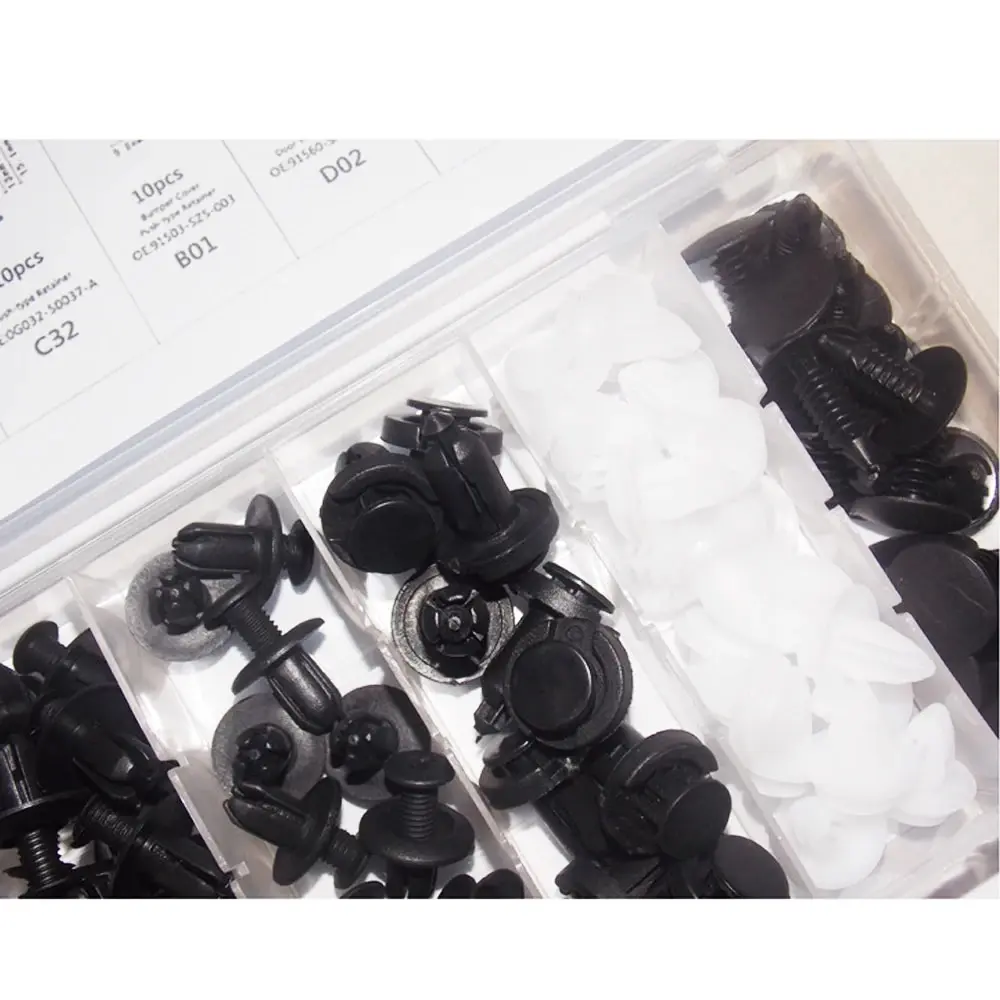 100 stücke Auto Fastener Clip Kit Fender Niet Clips Auto Körper Push Retainer Pin Niet Stoßstange Tür Trim Panel Retainer auto Clips – Detail 8