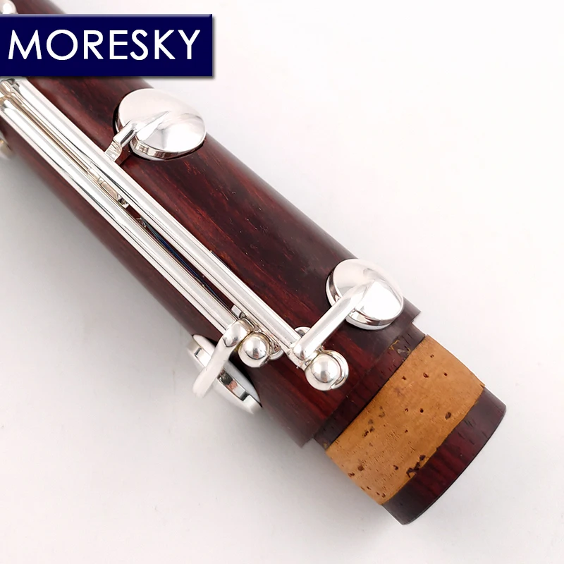 MORESKY Cocobolo Wood Professional Clarinet Bb Silver Plated Keys Sib Klarnet