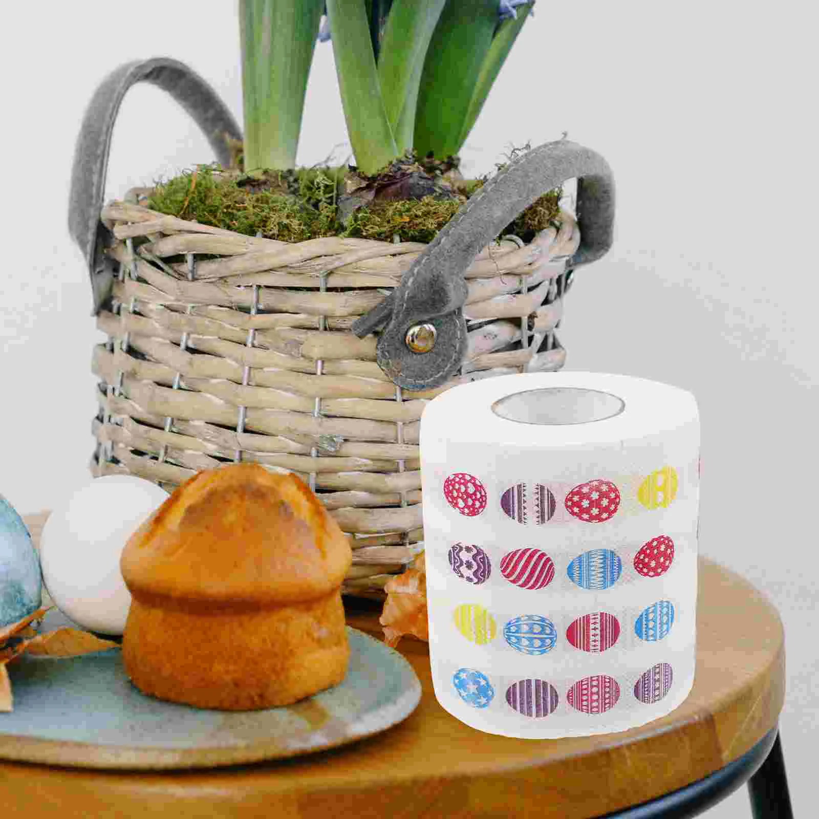 2 Rolls Lunch Napkin Paper Kitchen Tissue Toilet Easter Bathroom Accessory Printed Bracket Cute