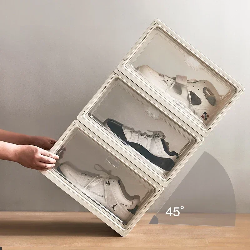 

Thickened flip storage box, acrylic large transparent shoe box, stackable, shoe box storage box, display, storage cabinet